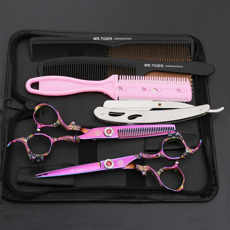 "Premium Salon & Barber Hair Scissors Set - Professional 5.5 & 6.0 Inch Hairdressing Shears for Precision Cuts"