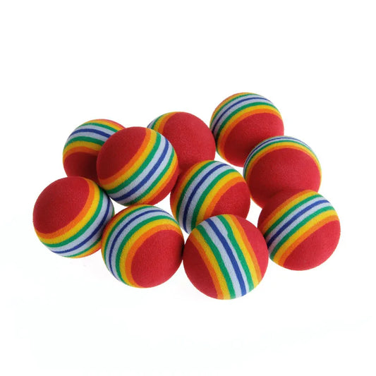 10Pcs Colorful Cat Toy Ball Interactive Cat Toys Play Chewing Rattle Scratch Natural Foam Ball Training Pet Supplies