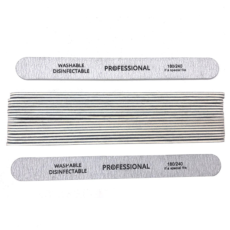 100Pcs Professional Nail Files 100/180/240 Grinding Polishing Manicure Pedicure Double-sided  Nail Buffers Tool Lixas Para Unhas