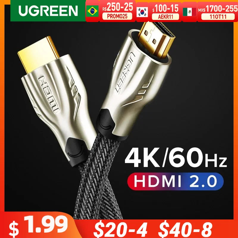 UGREEN HDMI-Compatible Cable 4K/60Hz for Xiaomi Mi Box HD 2.0 Audio Cable Switch Splitter for Tv Box PS4 HDMI-Compatible Cable