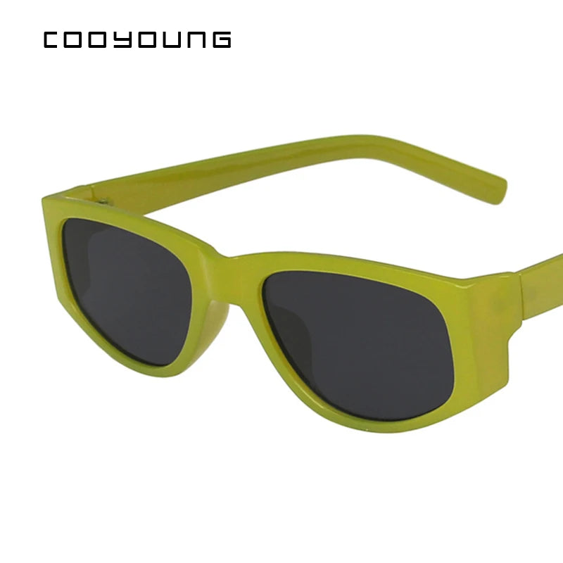 COOYOUNG Classic Vintage Cat Eye Women Sunglasses Square Brands Design Ladies Cateye Sun Glasses Outdoor Sunglass UV400