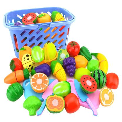 Children's Play House Toy Cut Fruit Plastic Vegetables Kitchen Baby Game Kids Toys Pretend Playset Educational Infant Toys