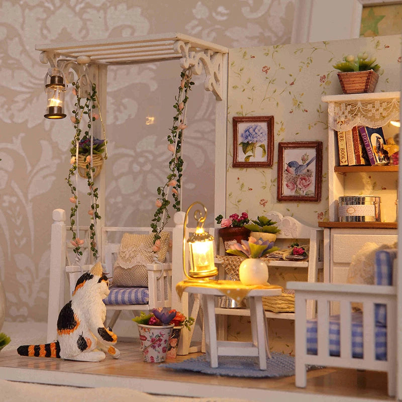 CuteBee Miniatur Furniture for Dolls House Accessories Mini House Toy Hous DIY Dollhouse Kit Gift for Girls Friend Children