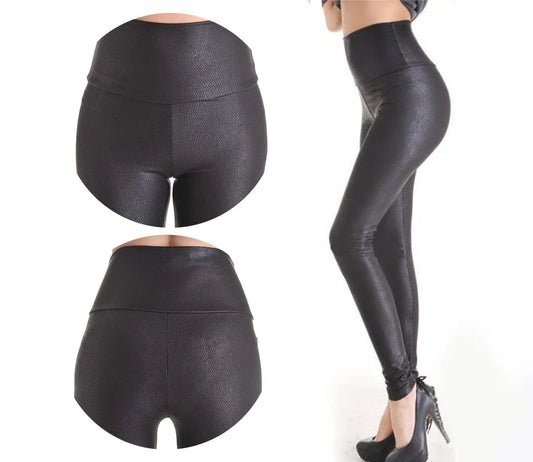 2024 New Sale Fashion Serpentine Sexy Leggings Womens Leggins Stretch High Waist quality Faux Leather Pants Plus Size