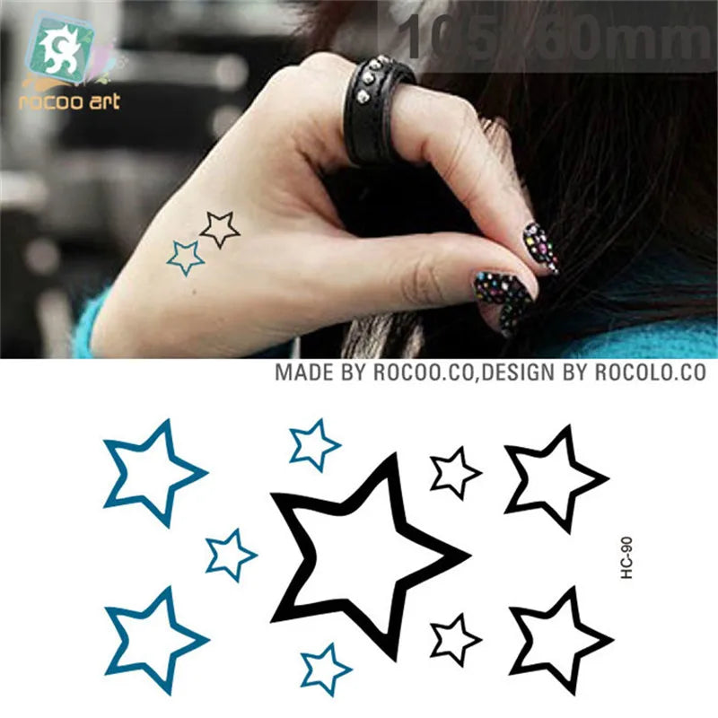 Body Art Waterproof Temporary Tattoos For Men Women Classics 3d Star Design Flash Tattoo Sticker Free Shipping HC1008