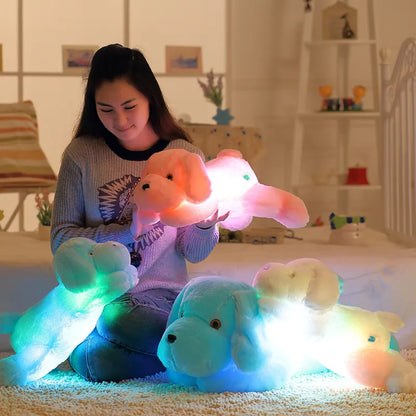 1pc 50cm luminous dog plush doll colorful LED glowing dogs children toys for girl kidz birthday gift WJ445