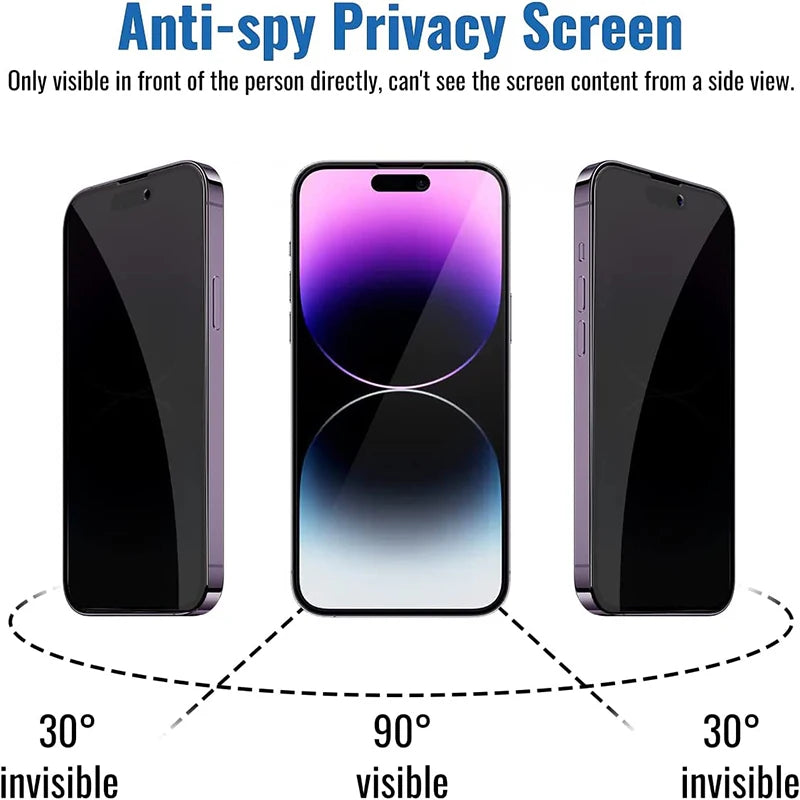 5Pcs Anti Spy Tempered Glass for Apple 7 8 Plus SE 2022 Privacy Screen Protector For IPhone 14 11 Pro XS Max XR 13 12 Mini Film