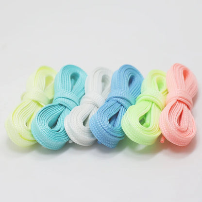 New 1 Pair Luminous Shoelaces Flat Sneakers Canvas Shoe Laces Glow In The Dark Night Color Fluorescent Shoelace 80/100/120/140cm 2024