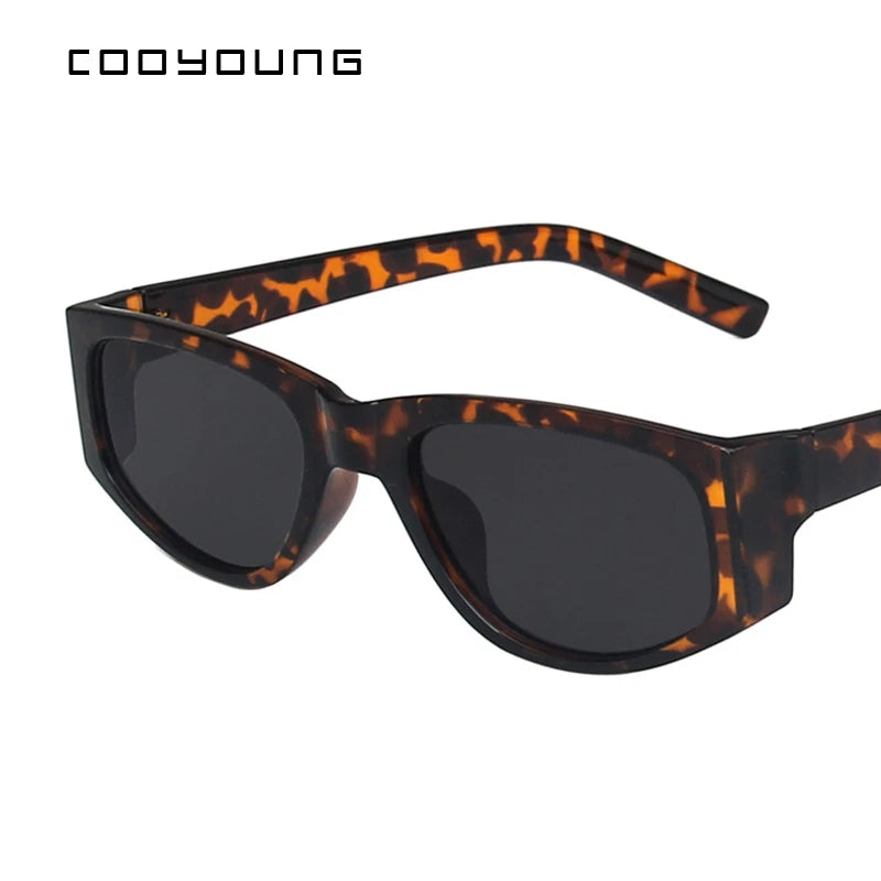 COOYOUNG Classic Vintage Cat Eye Women Sunglasses Square Brands Design Ladies Cateye Sun Glasses Outdoor Sunglass UV400