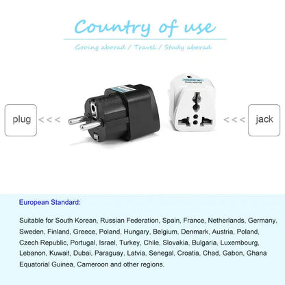 1pcs Universal European EU Plug Adapter International AU UK US To EU Euro Travel Adapter Electrical Plug Converter Power Socket