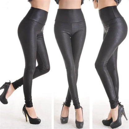 2024 New Sale Fashion Serpentine Sexy Leggings Womens Leggins Stretch High Waist quality Faux Leather Pants Plus Size