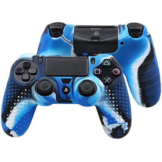 IVYUEEN Soft Silicone Rubber Case for Sony PlayStation Dualshock 4 PS4 DS4 Pro Slim Controller Skin Cover + 2 Thumb Grips Caps