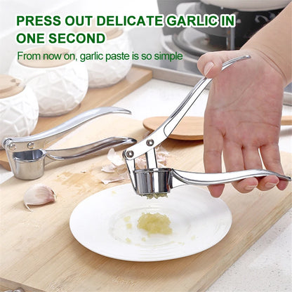 Home Kitchen Stainless Steel Garlic Crusher Kitchen Cooking Vegetable Ginger Juicer Crusher Handheld Ginger Crushing Tool