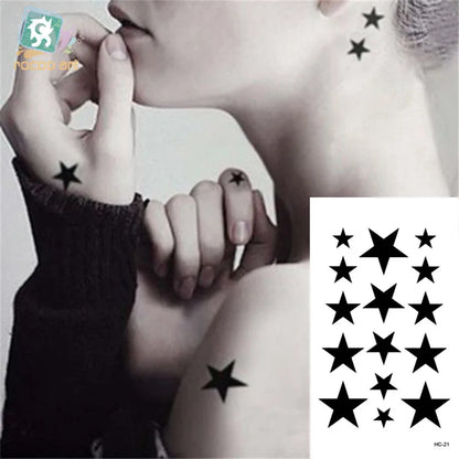 Body Art Waterproof Temporary Tattoos For Men Women Classics 3d Star Design Flash Tattoo Sticker Free Shipping HC1008