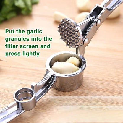 Home Kitchen Stainless Steel Garlic Crusher Kitchen Cooking Vegetable Ginger Juicer Crusher Handheld Ginger Crushing Tool