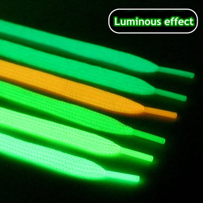 New 1 Pair Luminous Shoelaces Flat Sneakers Canvas Shoe Laces Glow In The Dark Night Color Fluorescent Shoelace 80/100/120/140cm 2024