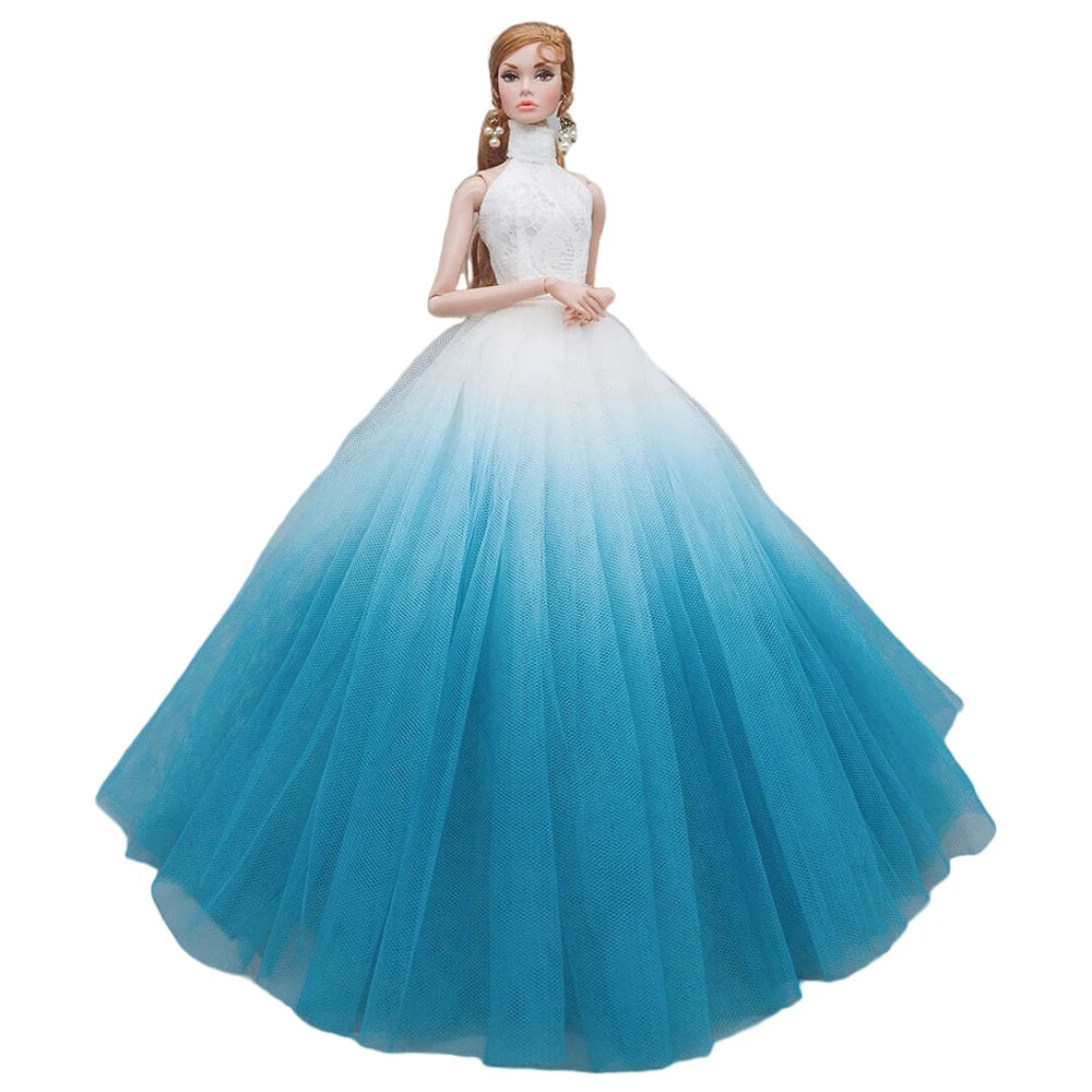 NK Mix Doll Dress High Quality Handmade Long Tail Evening Gown Clothes Lace Wedding Dress  For Barbie Doll Accessories  Toys JJ