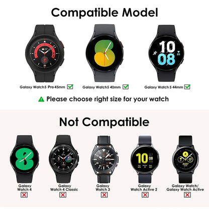 Glass+Case for Samsung Galaxy Watch 5/5 Pro Waterproof PC Galaxy Watch 5 40mm 44mm Cover Watch 5 Pro 45mm Cover+Screen Protector