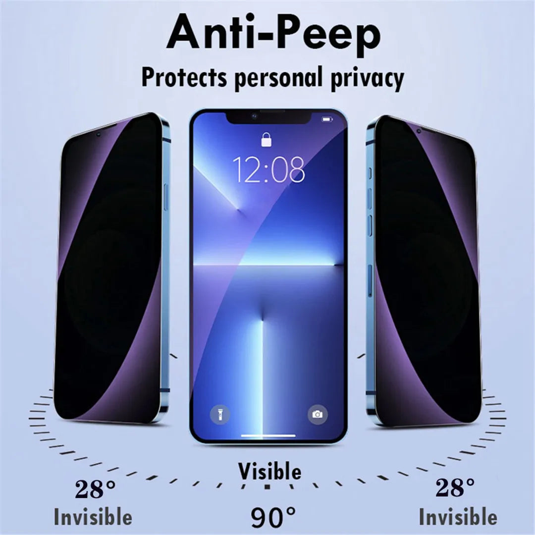 Anti Blue Light Privacy Tempered Glass Film For iPhone 14 13 12 PRO MAX 14 13 12 11 PRO XSMAX XR XS X 8 7 Plus Screen Protector