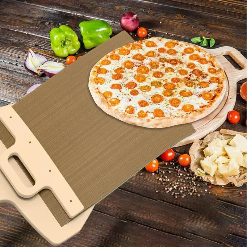 Non Stick Sliding Pizza Peel Spatula With Detachable Wood Handle Bread Baking Kitchen Tools Pizza Transfer Slider Gadgets