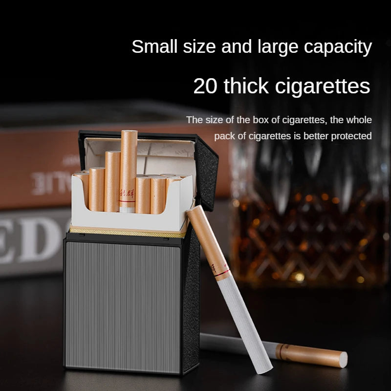 20 Cigarette Case Lighter Box USB Rechargeable Electric Cases Smoking Accessories Portable Windproof Free Shipping Gifts For Men