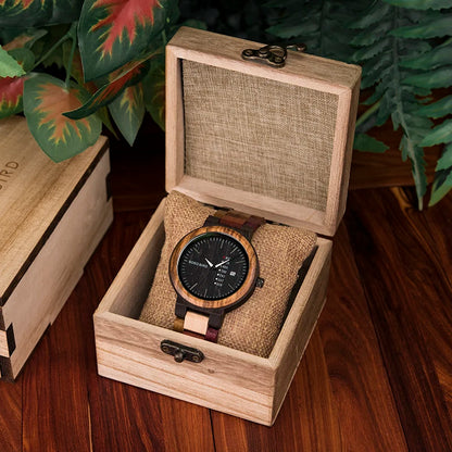 BOBO BIRD Couple Wooden Watch Luxury Brand Wood Timepieces Week Date Display Quartz Watches for Men Women Unique Family Gift