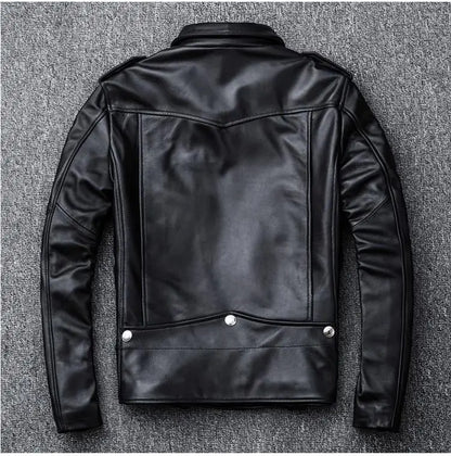 Free shipping.brand new black mens sheepskin jacket.biker soft genuine leather coat.fashion plus size style leather cloth