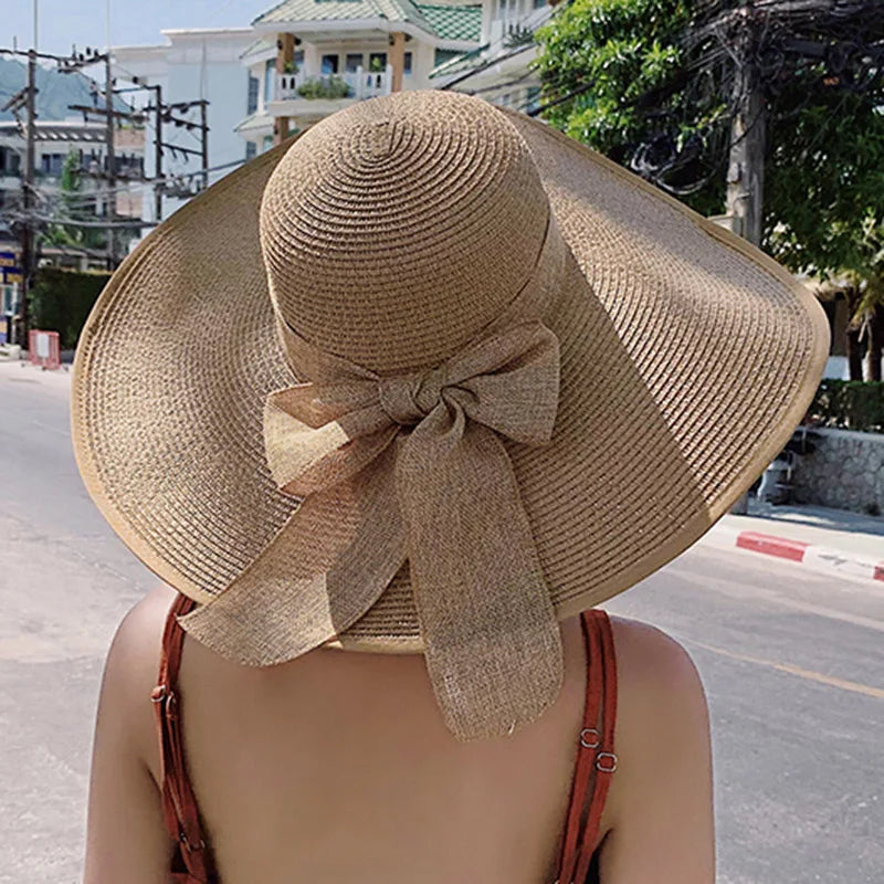 MAXSITI U Summer Straw Hats Bowknot Steamer Breathable Sun Hat Women Holiday Beach Hat Sun Protection Cap Visor Hat sombreros