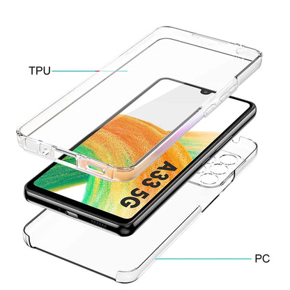 360° Full Cover Silicone Case For Samsung Galaxy A53 A73 A33 A13 A52 A72 A32 A22 A12 A51 A71 A70 A50 Clear Hybrid PC Hard Coque