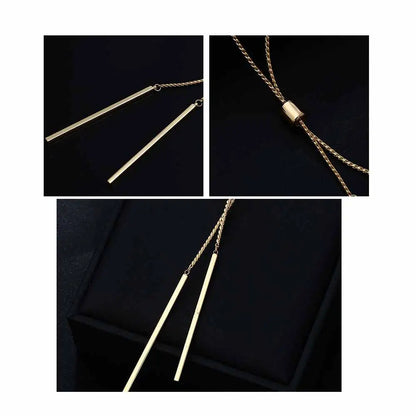 Shineland Fashion Long Necklaces For Women Tassel Pendant Sweater Necklace Kolye Metal Link Chain Fashion Jewelry collier femme