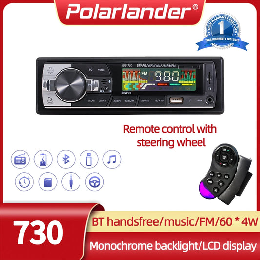 1 DIN Car Radio Car audio FM Bluetooth MP3 Audio Player Bluetooth cellphone Handfree USB/SD Car Stereo Radio In Dash Aux Input