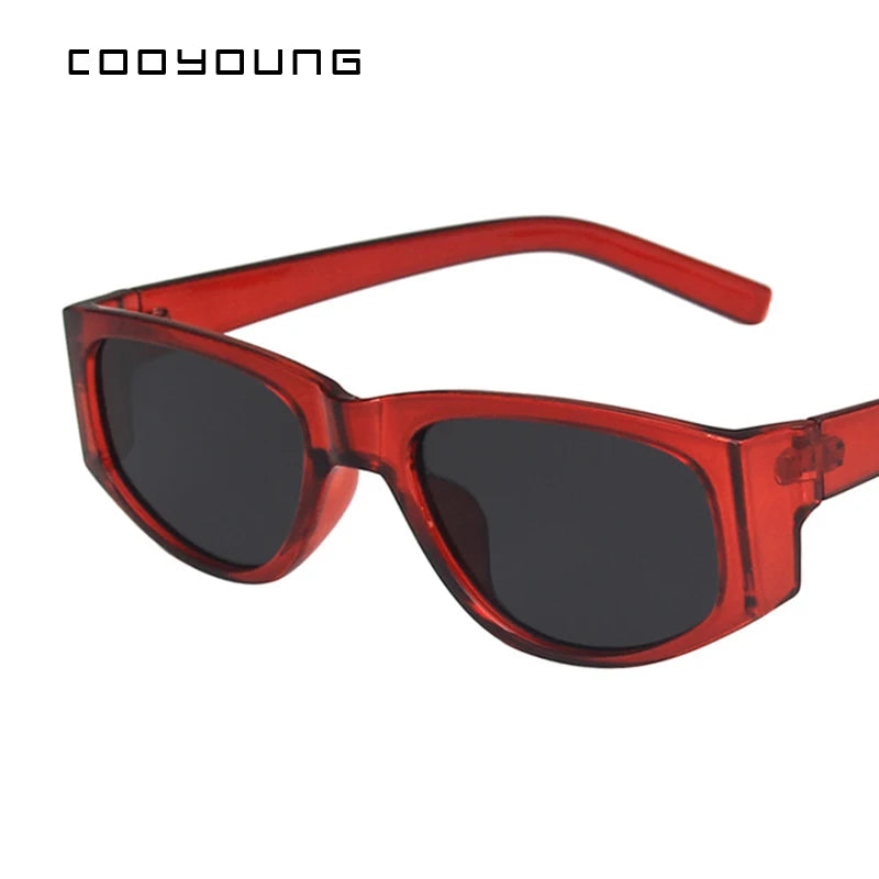 COOYOUNG Classic Vintage Cat Eye Women Sunglasses Square Brands Design Ladies Cateye Sun Glasses Outdoor Sunglass UV400