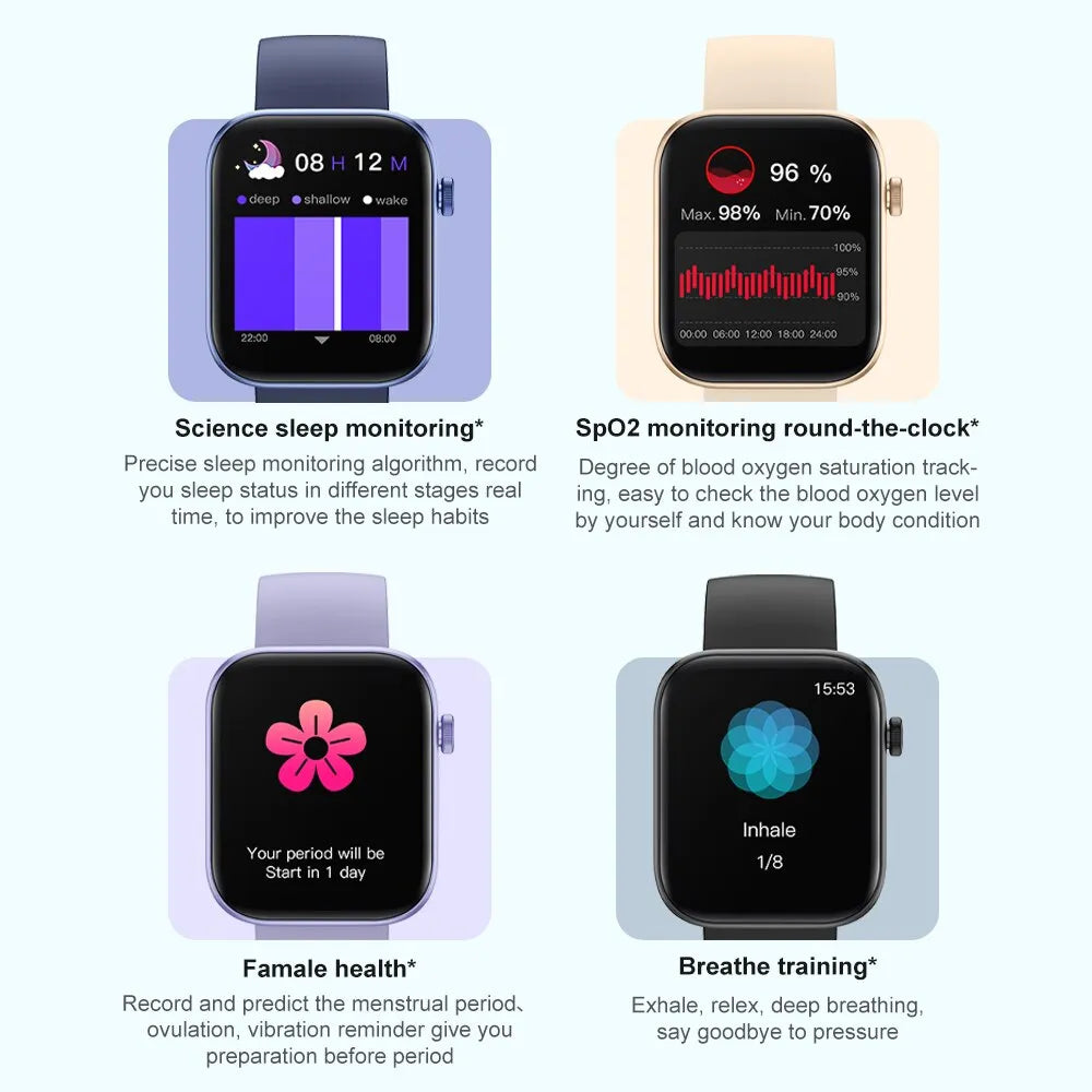 Xiaomi Mi28 Voice Calling Smartwatch Men Health Monitoring IP68 Waterproof Smart Notifications Voice Assistant Smart Watch Women