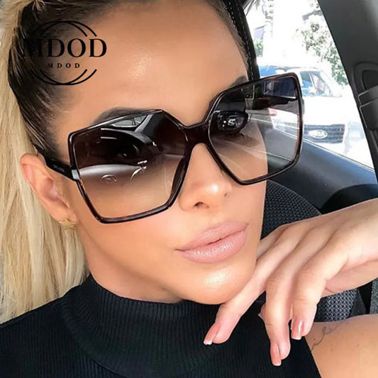 Women Oversized Square Sunglasses Gradient Plastic Brand Designer Female Sun Glasses UV400 Lentes De Sol Mujer Women Sunglasses