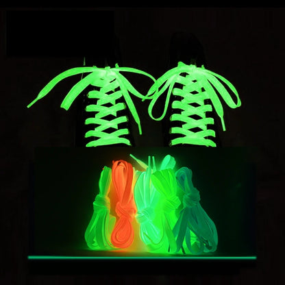 New 1 Pair Luminous Shoelaces Flat Sneakers Canvas Shoe Laces Glow In The Dark Night Color Fluorescent Shoelace 80/100/120/140cm 2024