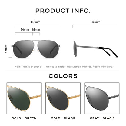 CAPONI Men Sunglasses Driving Polarized Eyewear Pilot Classic Brand Sun Glasses High Quality Coating Lens Driving Shades CP8657