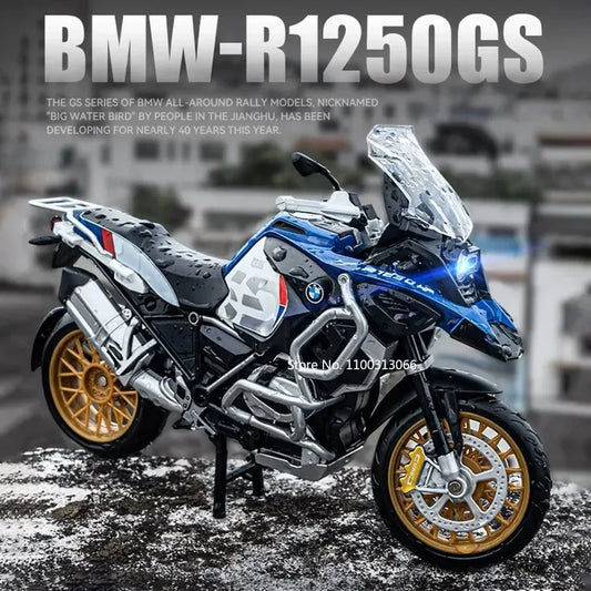 1:12 Scale BMW Motorcycle Diecasts Model R1250 GS Alloy Motorcycle Toy Highly Simulated Static Motorcycle Model for Kids Gifts