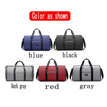 Brand waterproof travel bag men's clothing bag business travel shoulder bag 2-in-1 multi-function large luggage handbag casual h